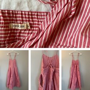 Pink & White Striped Romper / Jumpsuit
